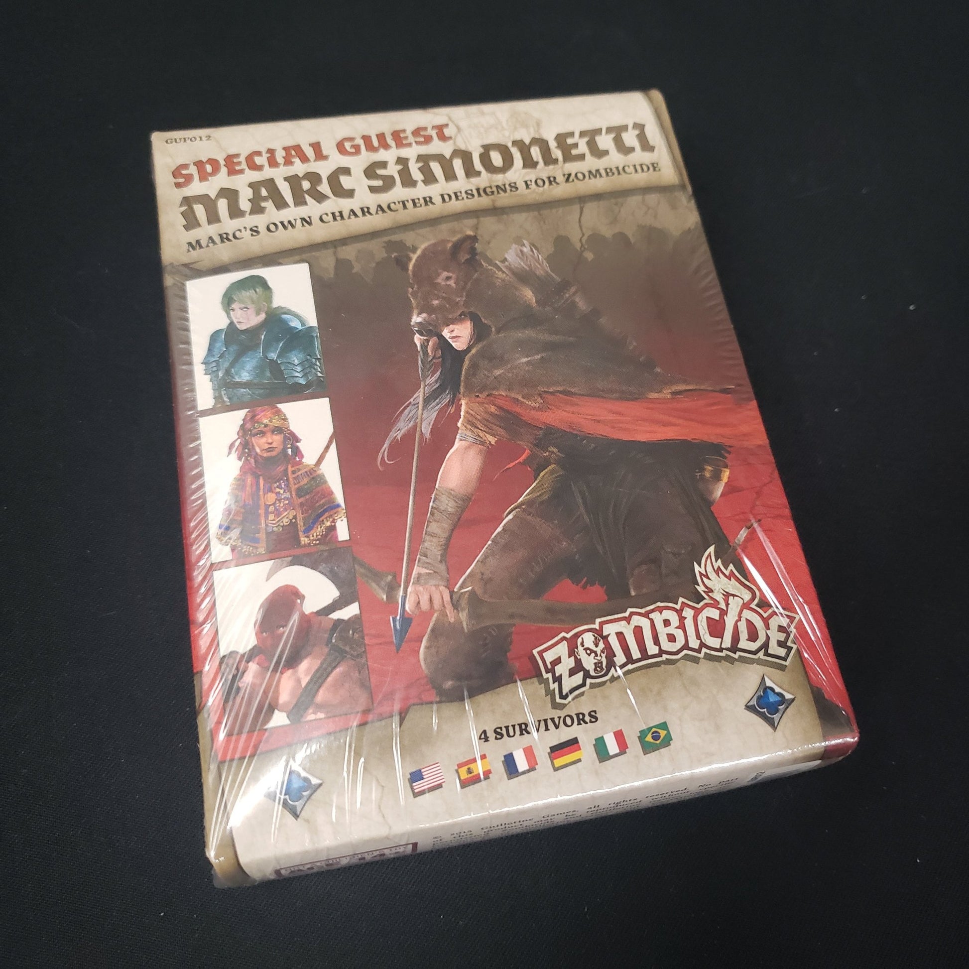 Image shows the front of the box for the Marc Simonetti Special Guest Box expansion for the board game Zombicide: Black Plague