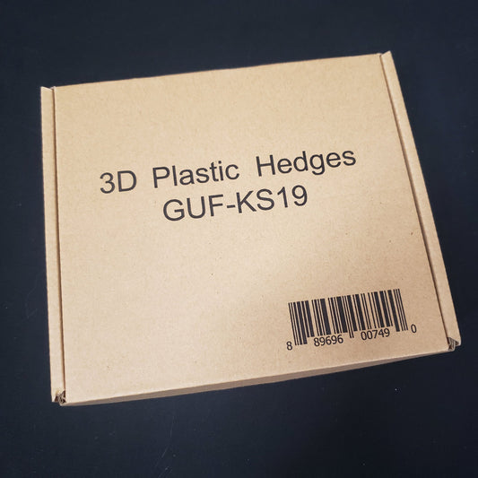 Image shows the front of the box for the 3D Plastic Hedges upgrade for the board games Zombicide: Black Plague & Green Horde