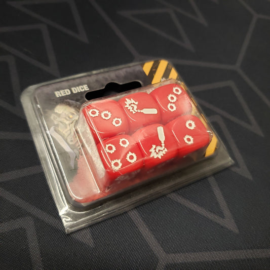 Image shows the front of the box for the Red Dice upgrade for the board game Zombicide: First Edition