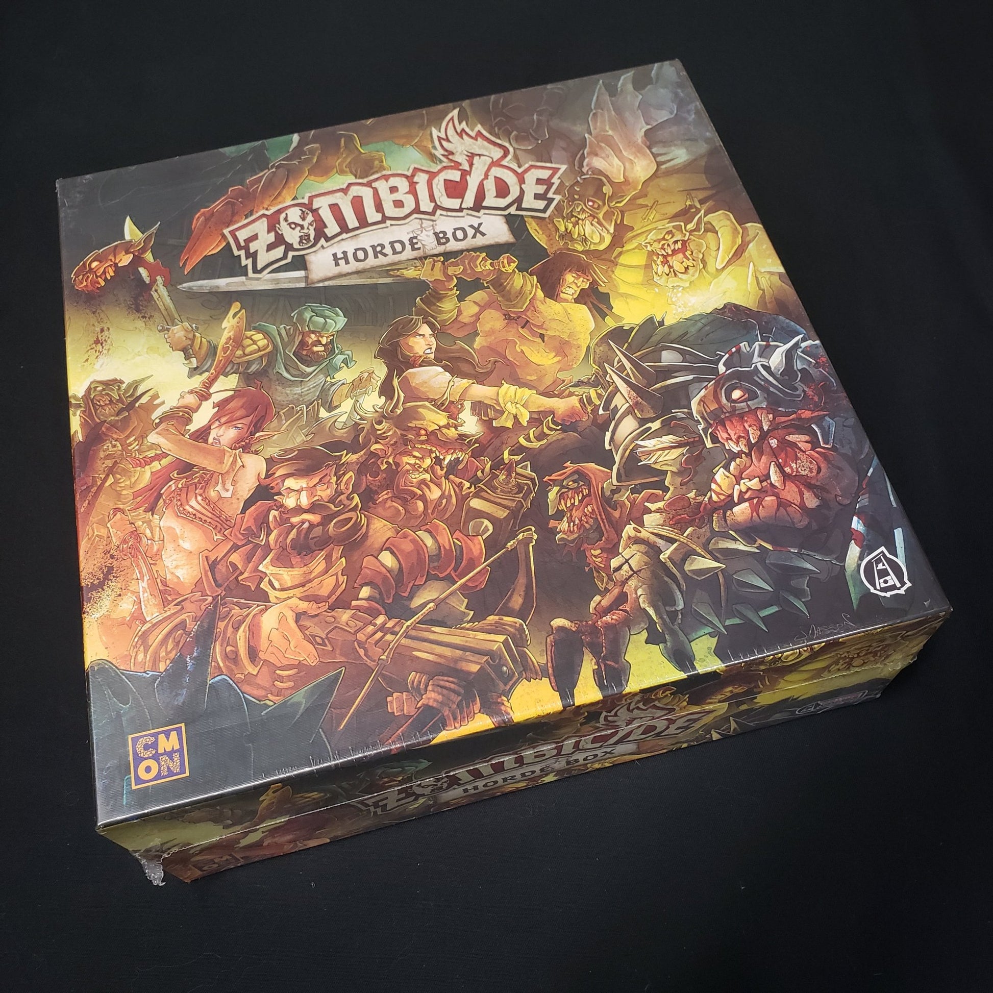 Image shows the front of the box for the Horde Box Stretch Goals expansion for the board game Zombicide: Green Horde