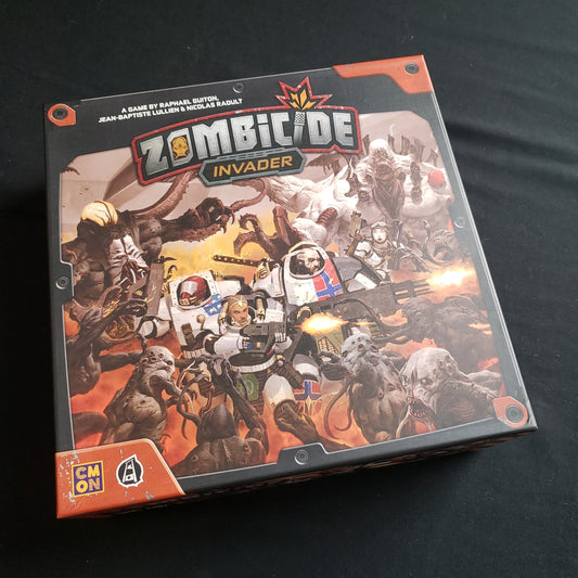 Image shows the front cover of the box of the Zombicide: Invader board game