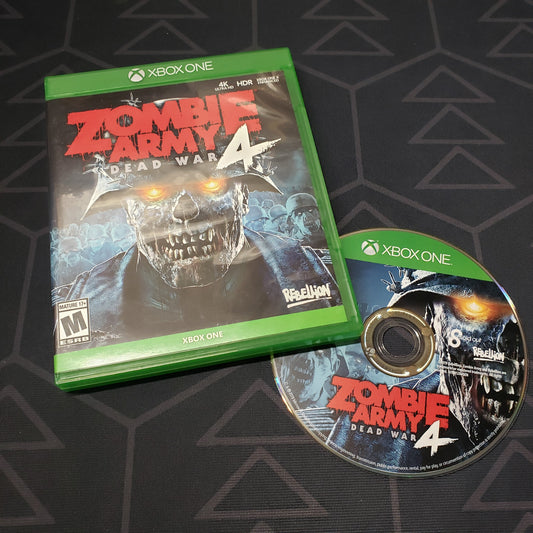 Image shows the case and disc for the video game Zombie Army 4: Dead War for Xbox One