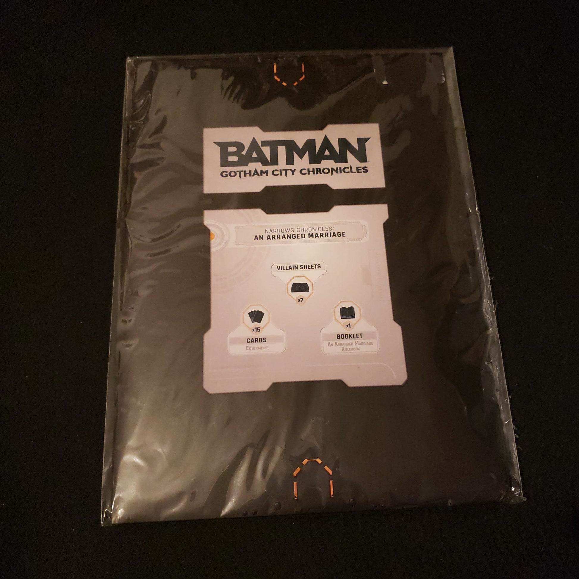 Image shows the front of the package for the Narrows Chronicles expansion for the Batman: Gotham City Chronicles board game