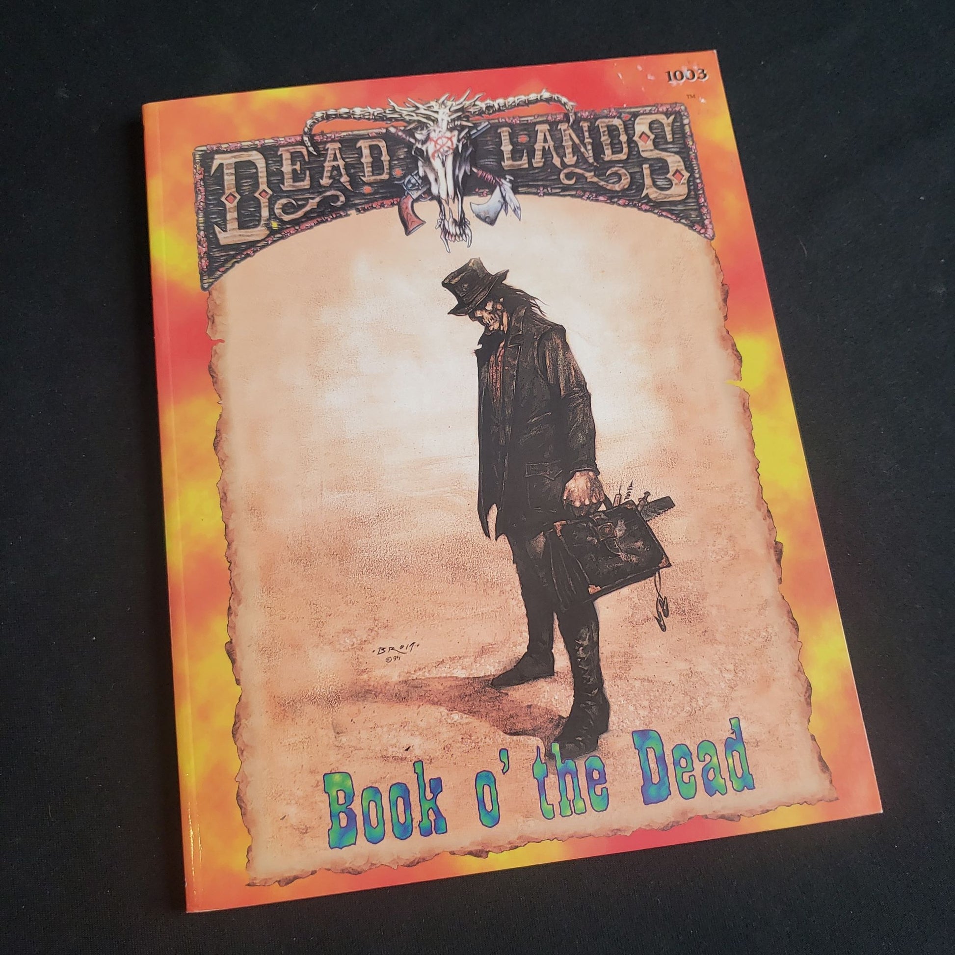 Image shows the front cover of the Book o the Dead book for the Deadlands roleplaying game