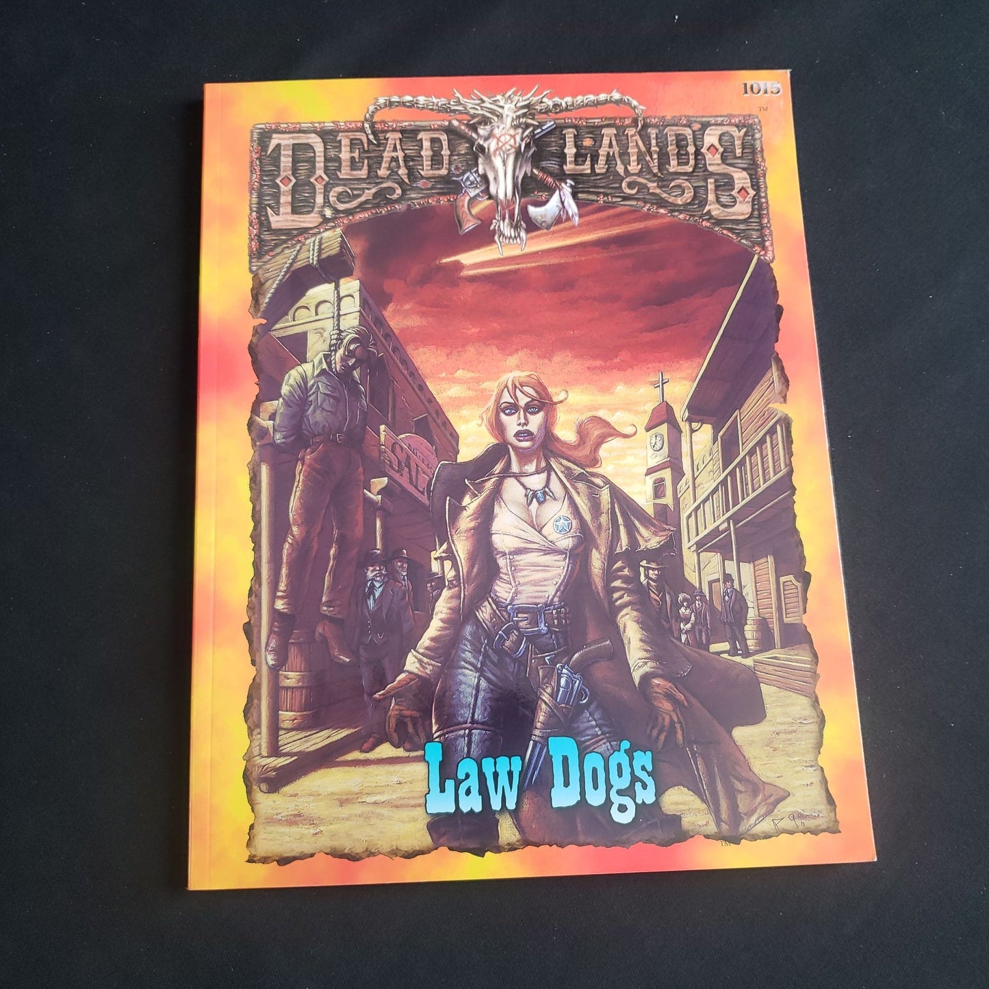 Image shows the front cover of the Law Dogs book for the Deadlands roleplaying game