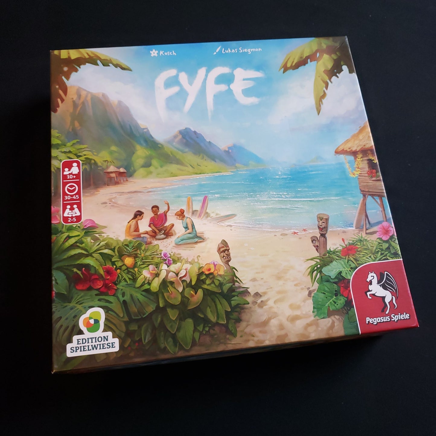Image shows the front cover of the box of the FYFE board game