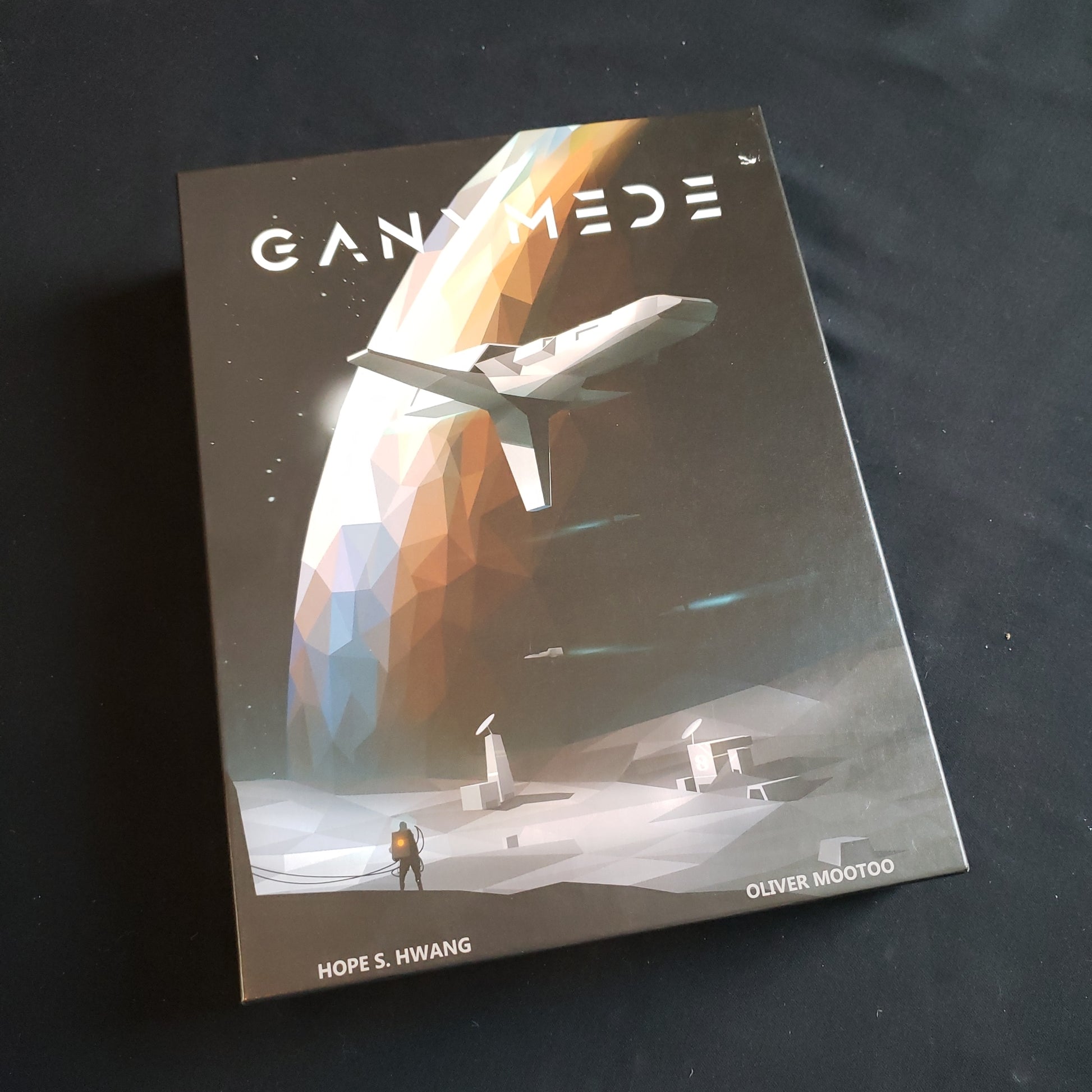Image shows the front cover of the box of the Ganymede board game