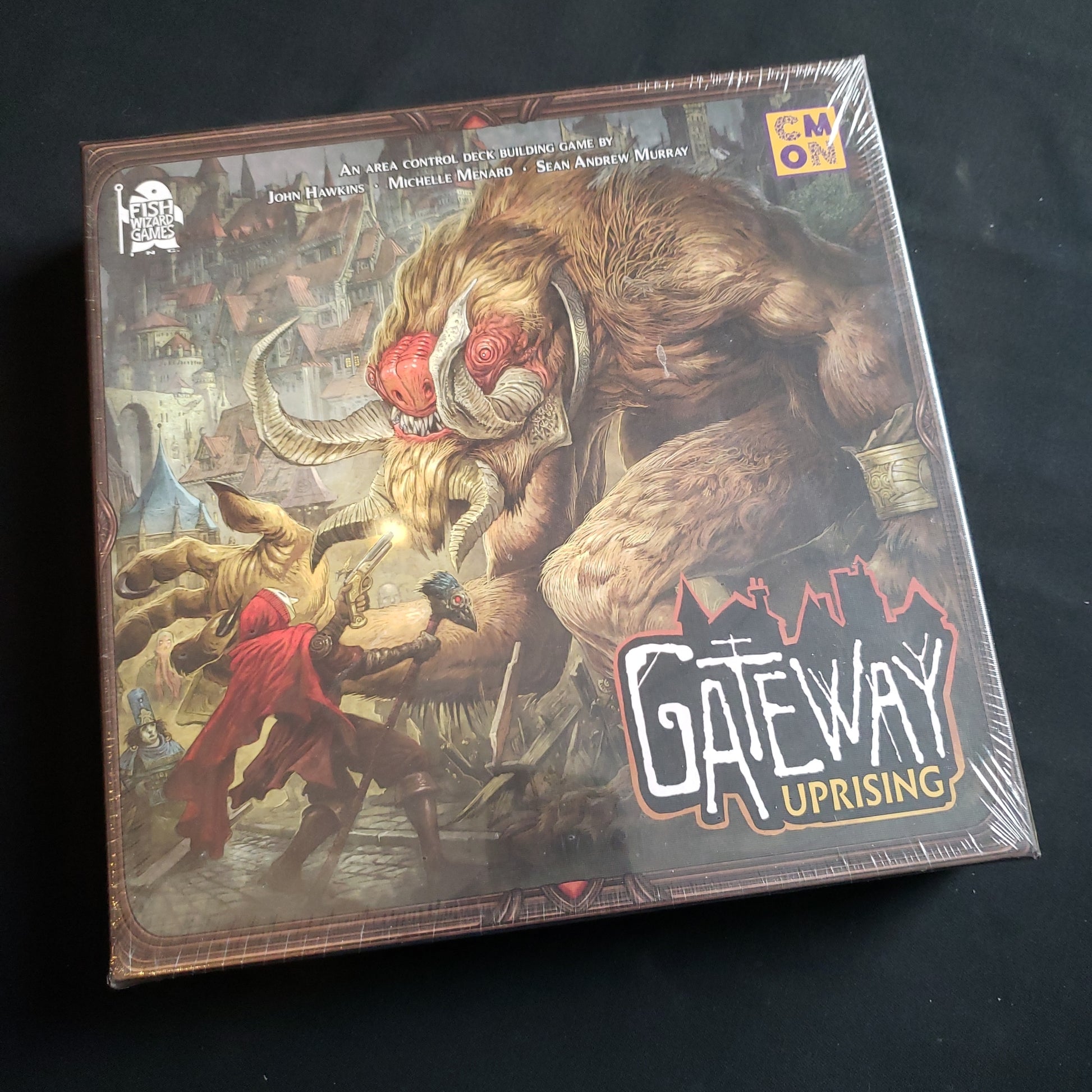 Image shows the front cover of the box of the Gateway: Uprising board game