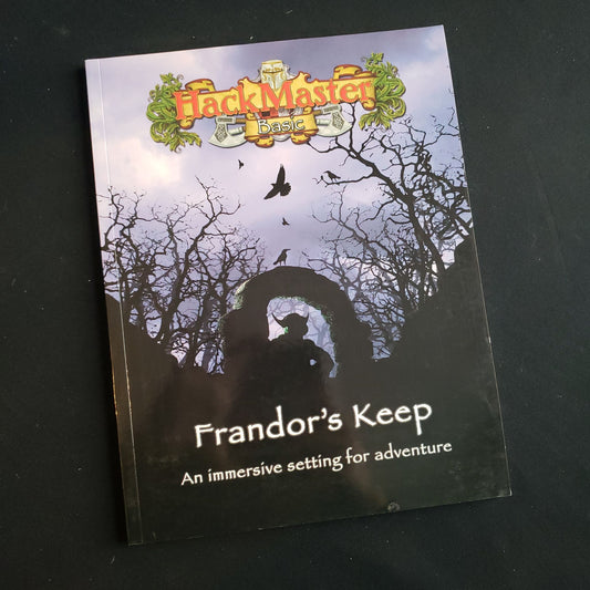 Image shows the front cover of the Frandor's Keep book for the Hackmaster roleplaying game