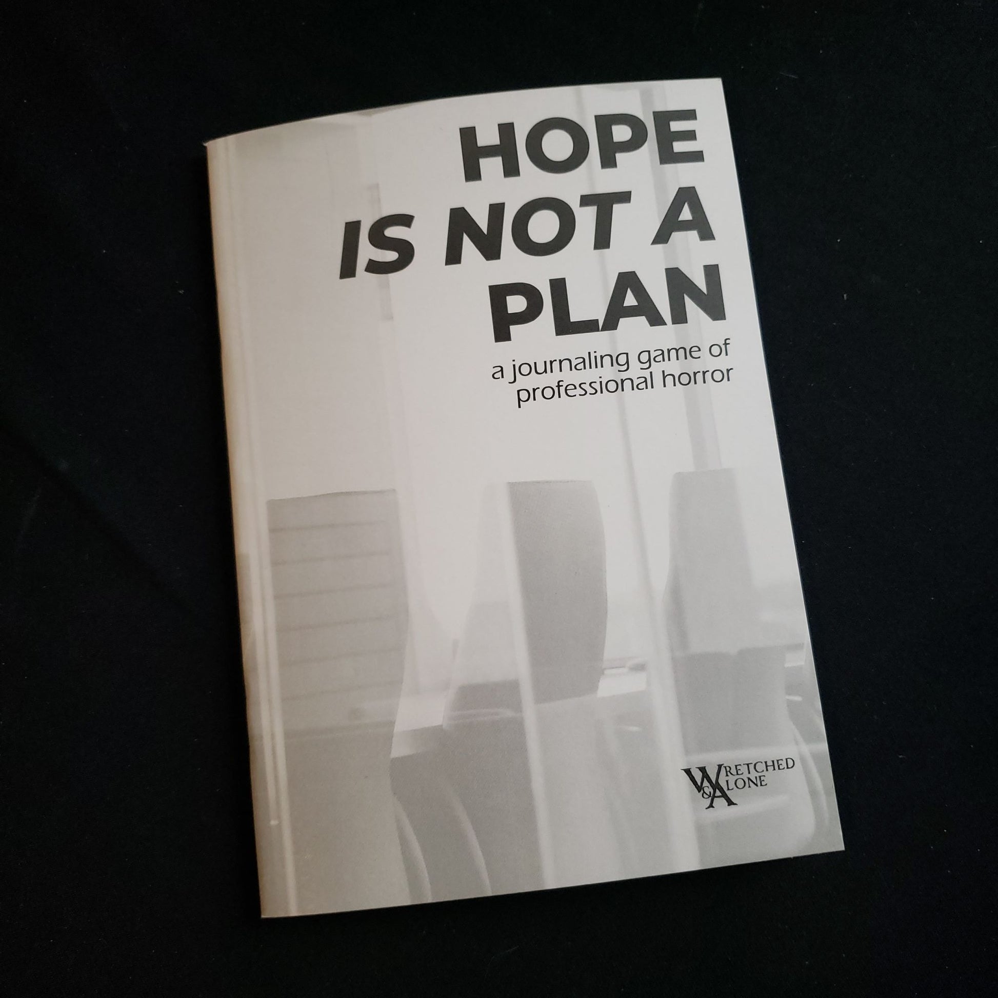 Image shows the front cover of the Hope is Not A Plan roleplaying game book