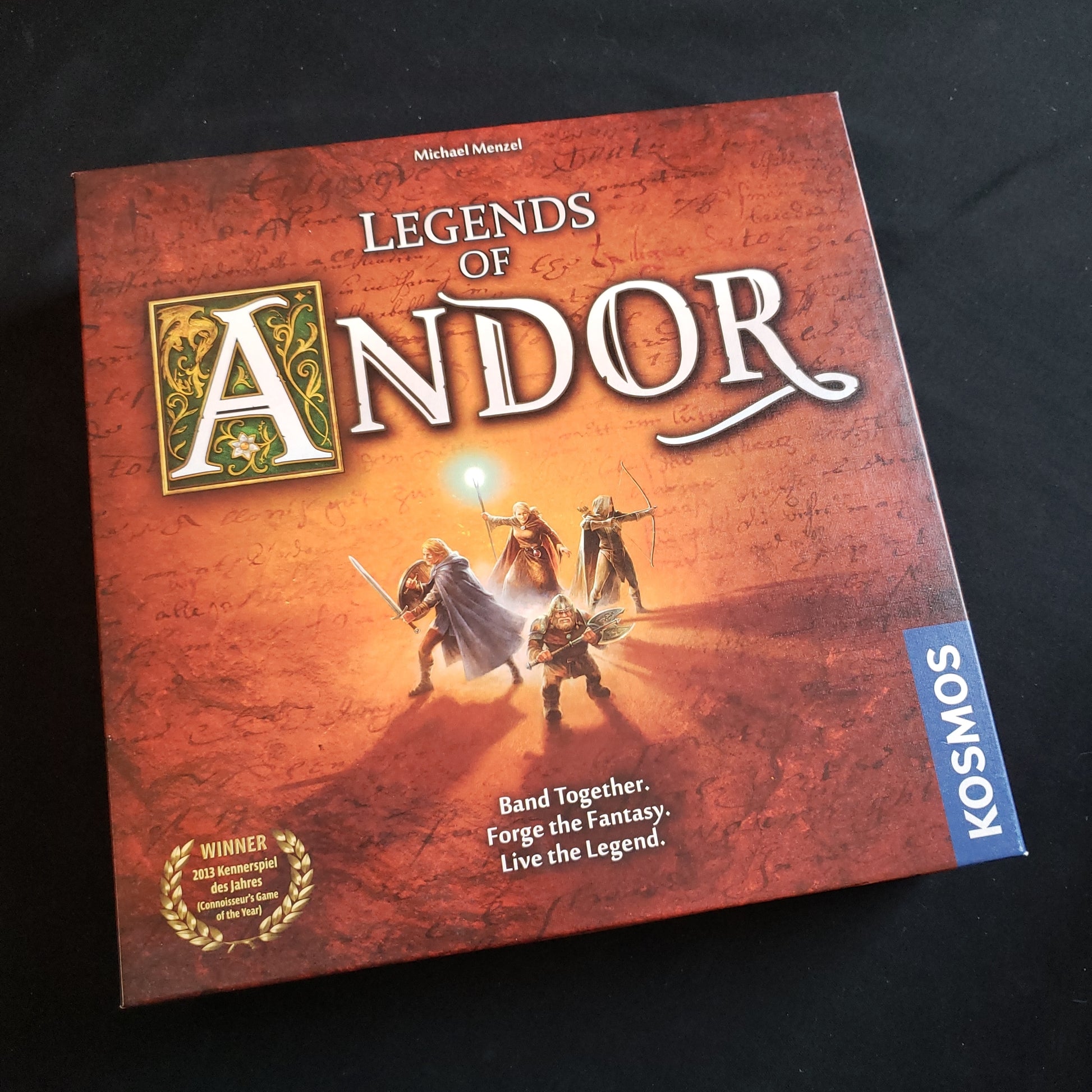 Image shows the front cover of the box of the Legends of Andor board game