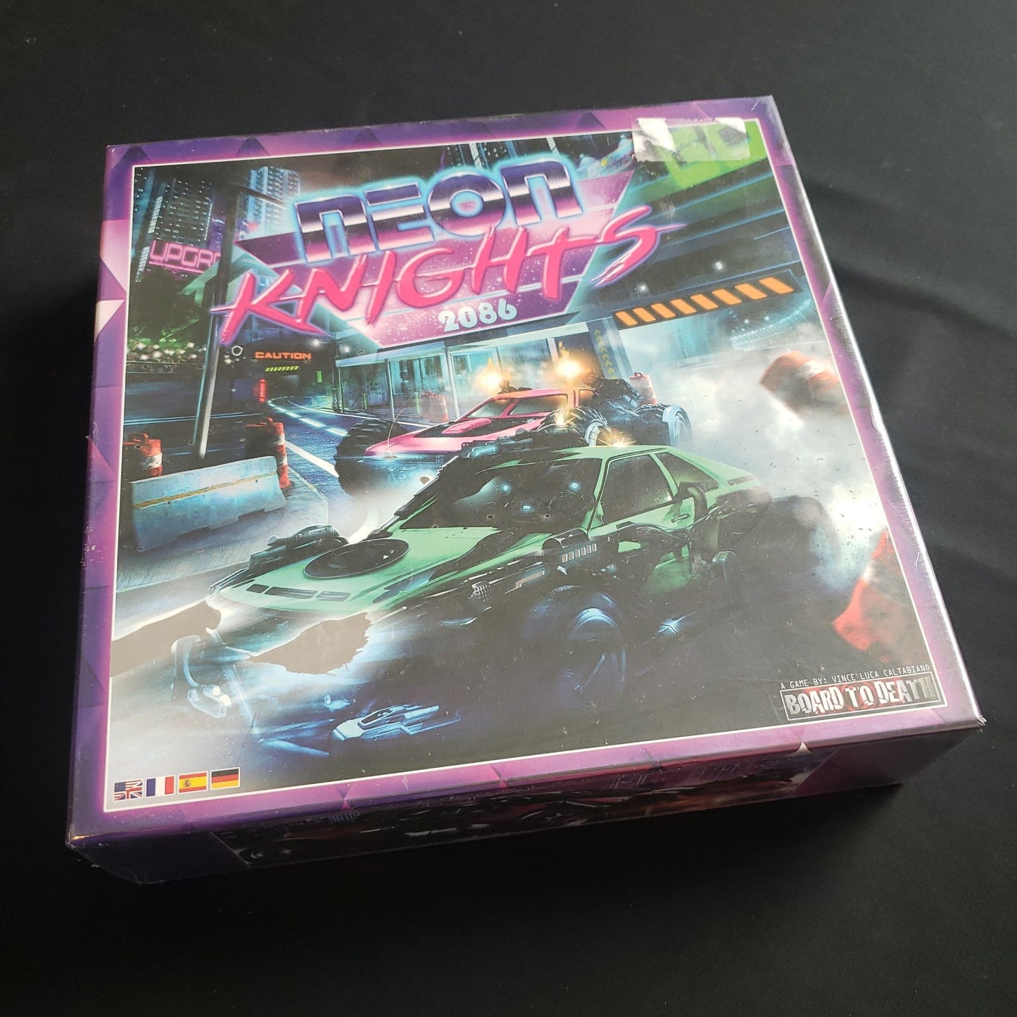 Neon Knights 2086 board game - front cover of box