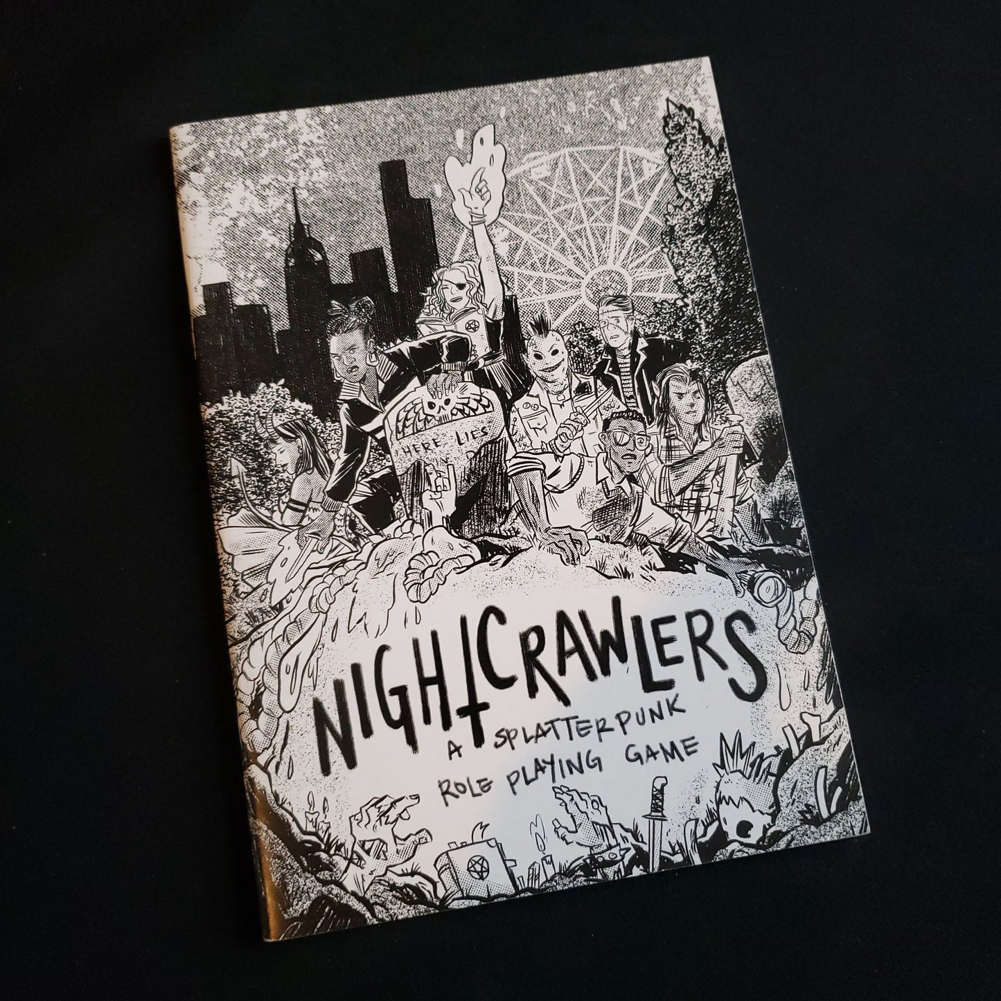 Image shows the front cover of the Nightcrawlers roleplaying game book