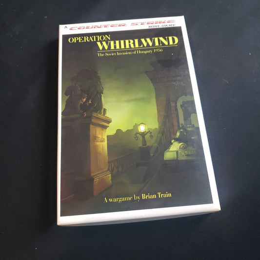 Image shows the front cover of the box of the Operation Whirlwind board game