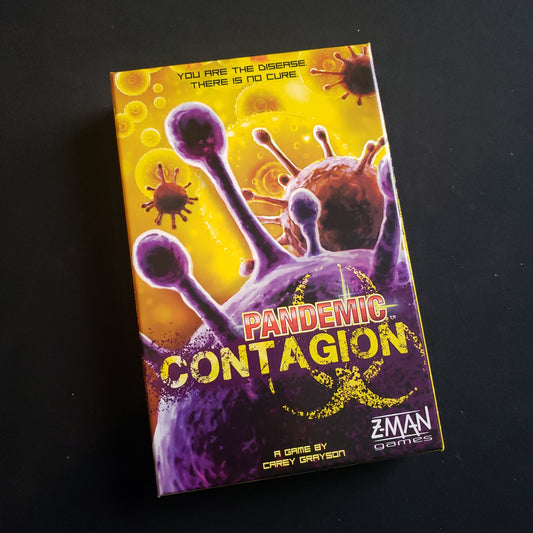 Image shows the front cover of the box of the Pandemic: Contagion board game
