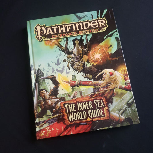 Pathfinder First Edition roleplaying game - front cover of Inner Sea World Guide book