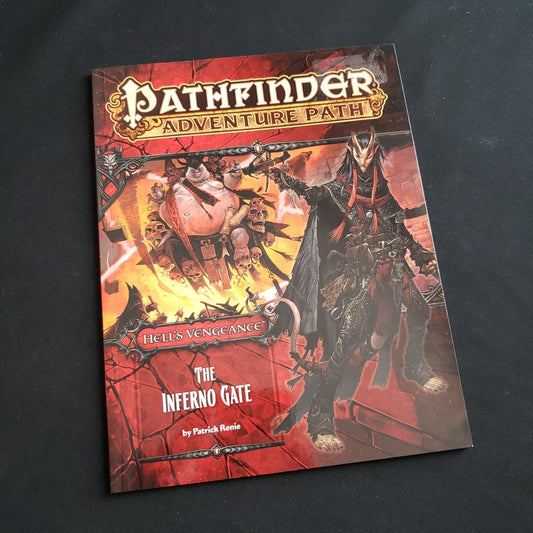 Pathfinder First Edition roleplaying game - front cover of The Inferno Gate book