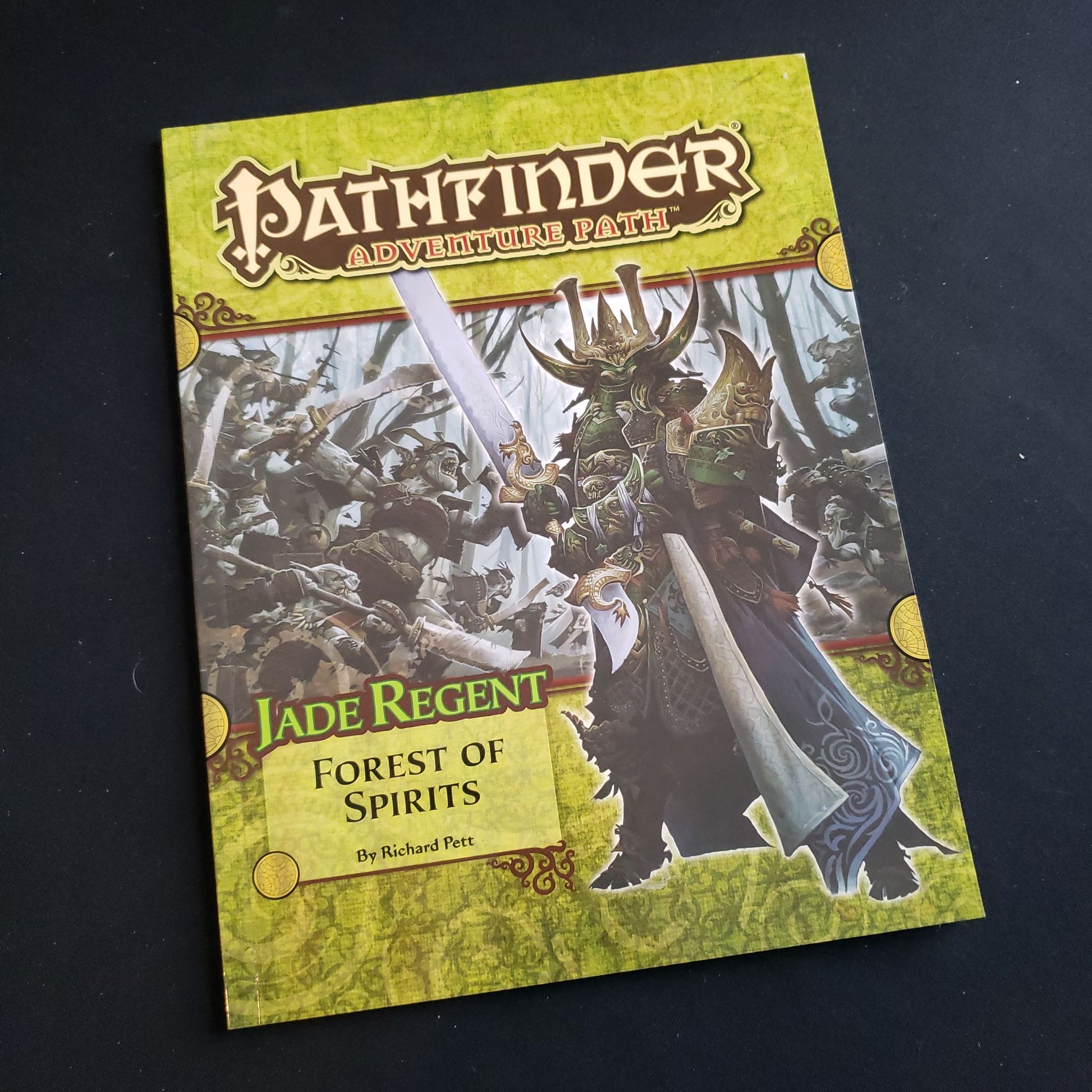 Image shows the front cover of the Forest of Spirits book for the Pathfinder First Edition roleplaying game