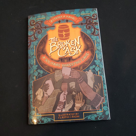 Image shows the front cover of the Broken Cask roleplaying game book