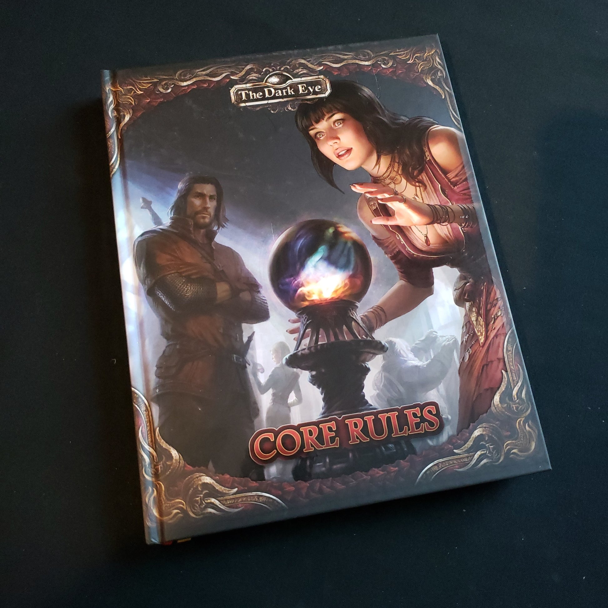 Image shows the front cover of the Core Rules book for the Dark Eye roleplaying game