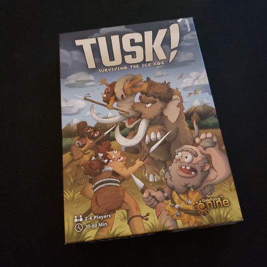 Tusk! Surviving the Ice Age board game - front cover of box